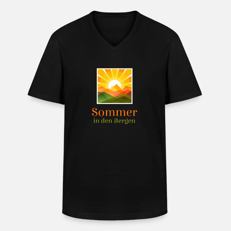 Sommer in den Bergen - Männer-T-Shirt mit V-Ausschnitt - Schwarz
