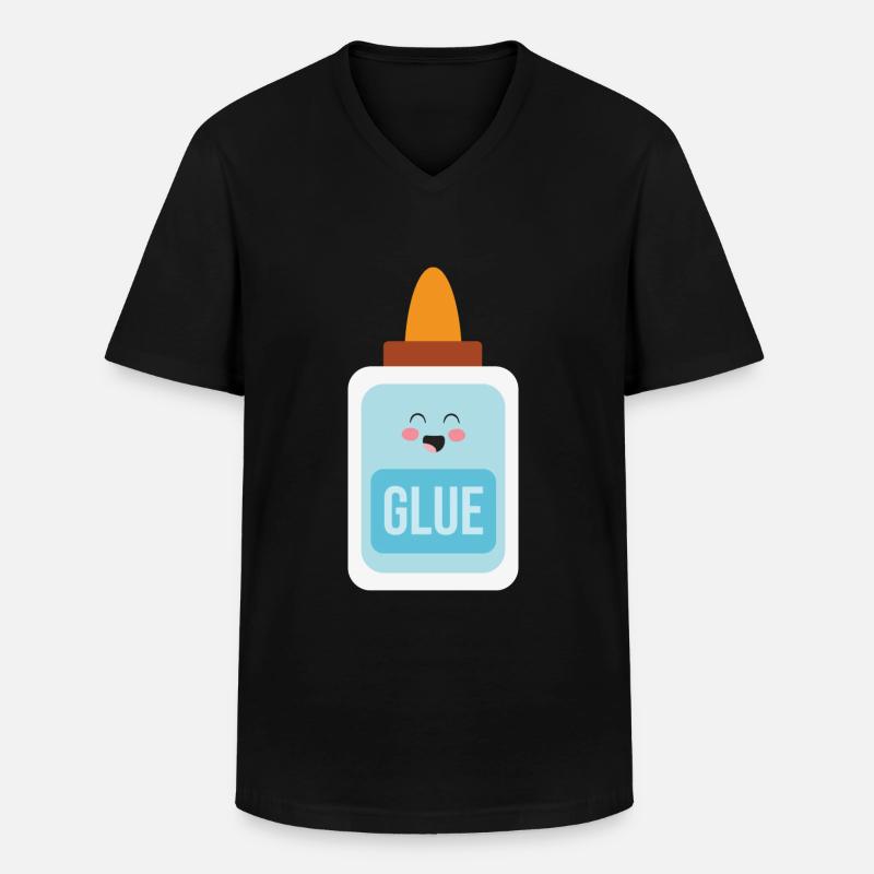 glue - Männer-T-Shirt mit V-Ausschnitt - Schwarz