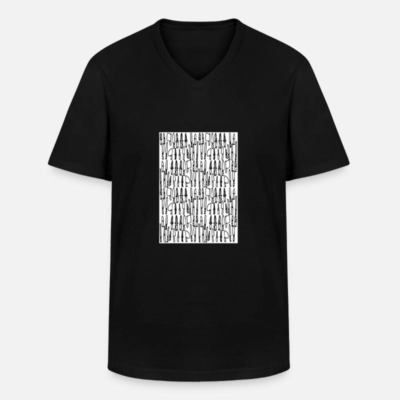 Messer - Männer-T-Shirt mit V-Ausschnitt - Schwarz