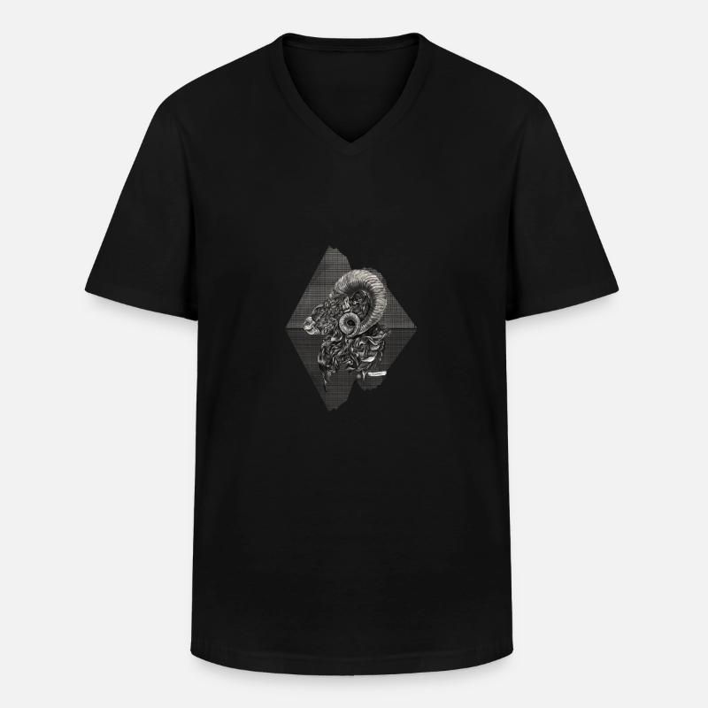 Widder Sternzeichen - Männer-T-Shirt mit V-Ausschnitt - Schwarz