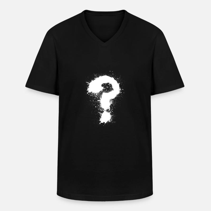 Fragezeichen - Männer-T-Shirt mit V-Ausschnitt - Schwarz