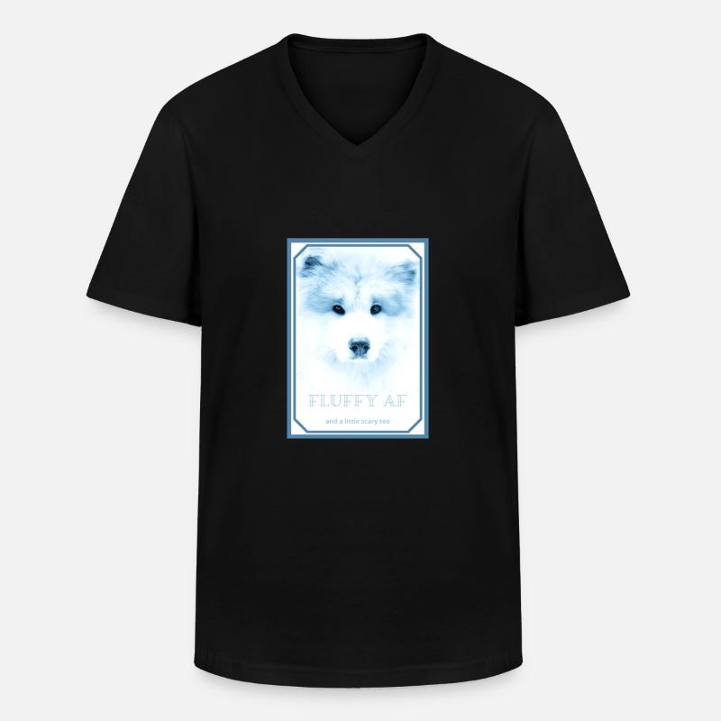 FLUFFY AF 1 - Männer-T-Shirt mit V-Ausschnitt - Schwarz