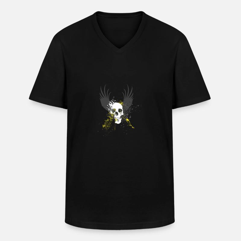 Verträumter Schädel - Männer-T-Shirt mit V-Ausschnitt - Schwarz