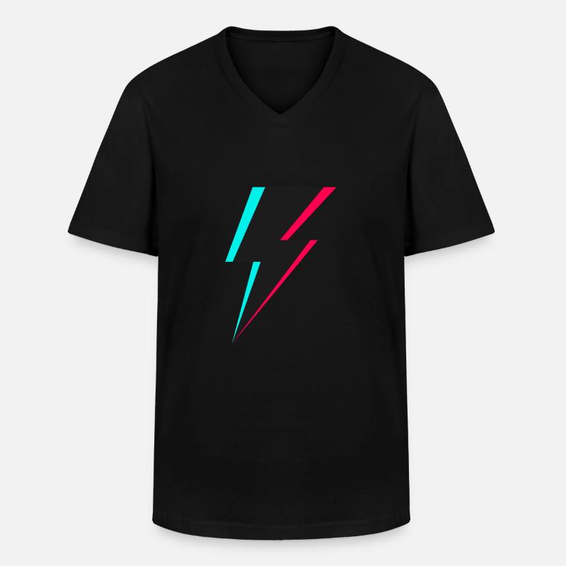 Blitz Logo - Männer-T-Shirt mit V-Ausschnitt - Schwarz