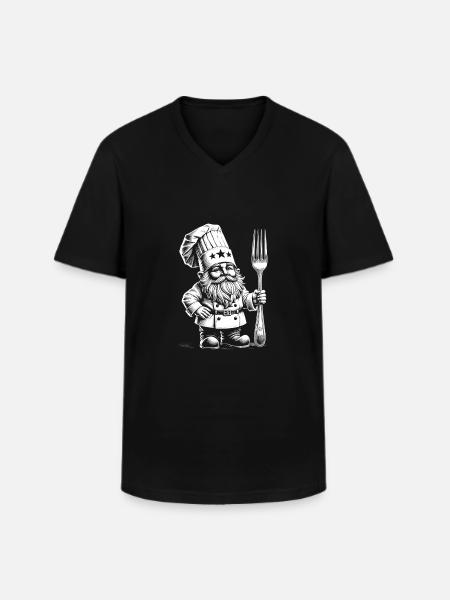 Cuire - T-shirt col V Homme - noir