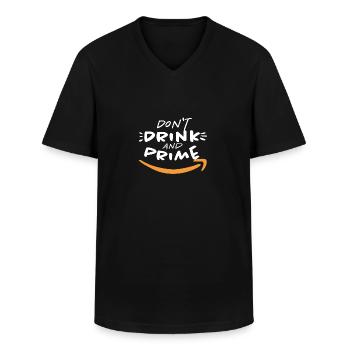 Lustiges Don't Drink And Prime Motiv Amazon - Männer-T-Shirt mit V-Ausschnitt - Schwarz - Vorne - AI Model Male 178 dark (178cm)