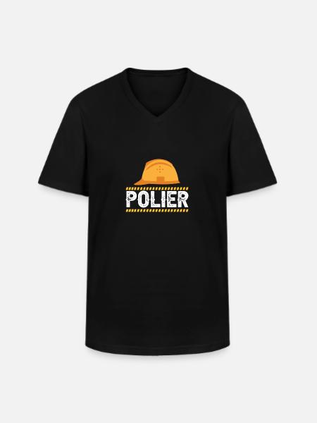 Polier Geschenk Baustelle - Männer-T-Shirt mit V-Ausschnitt - Schwarz
