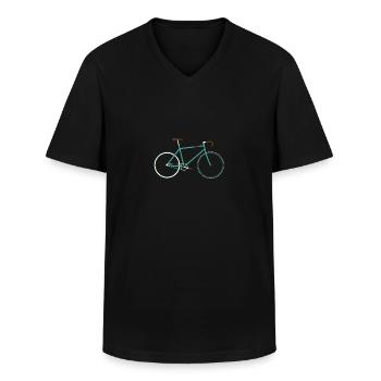 Un vélo de course rapide en vert, rétro, vintage - T-shirt col V Homme - noir - Devant - AI Model Male 178 dark (178cm)