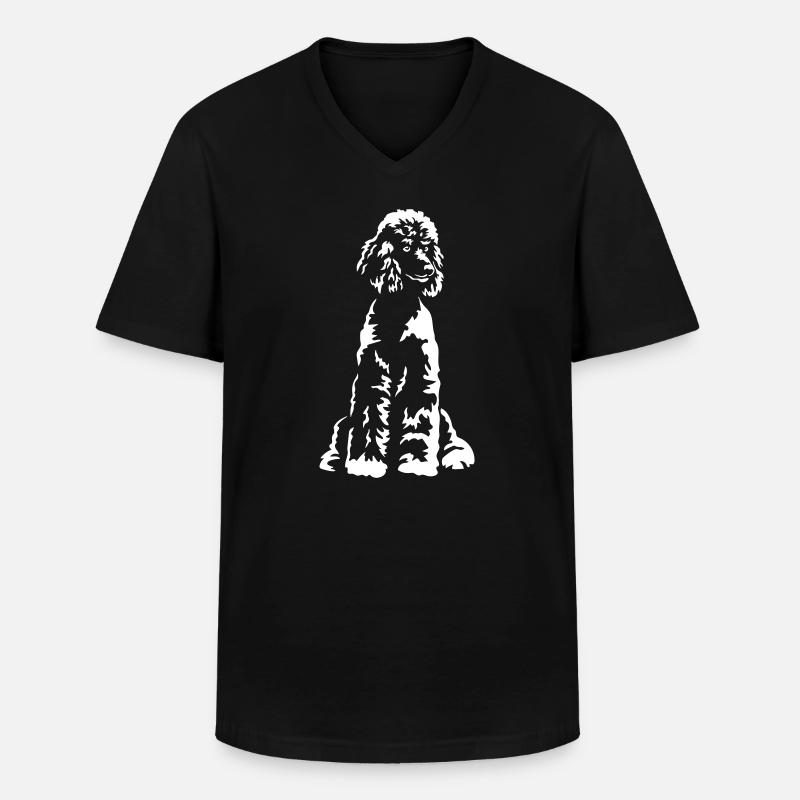 Pudel "Black Edition" - Männer-T-Shirt mit V-Ausschnitt - Schwarz
