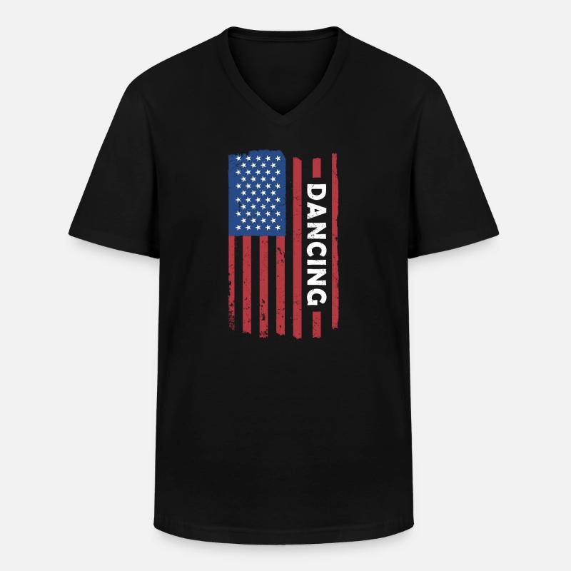 Dancer Us Flag Dancing - Männer-T-Shirt mit V-Ausschnitt - Schwarz