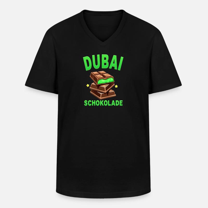 Dubai-Schokolade - Lustiger Spruch - Männer-T-Shirt mit V-Ausschnitt - Schwarz