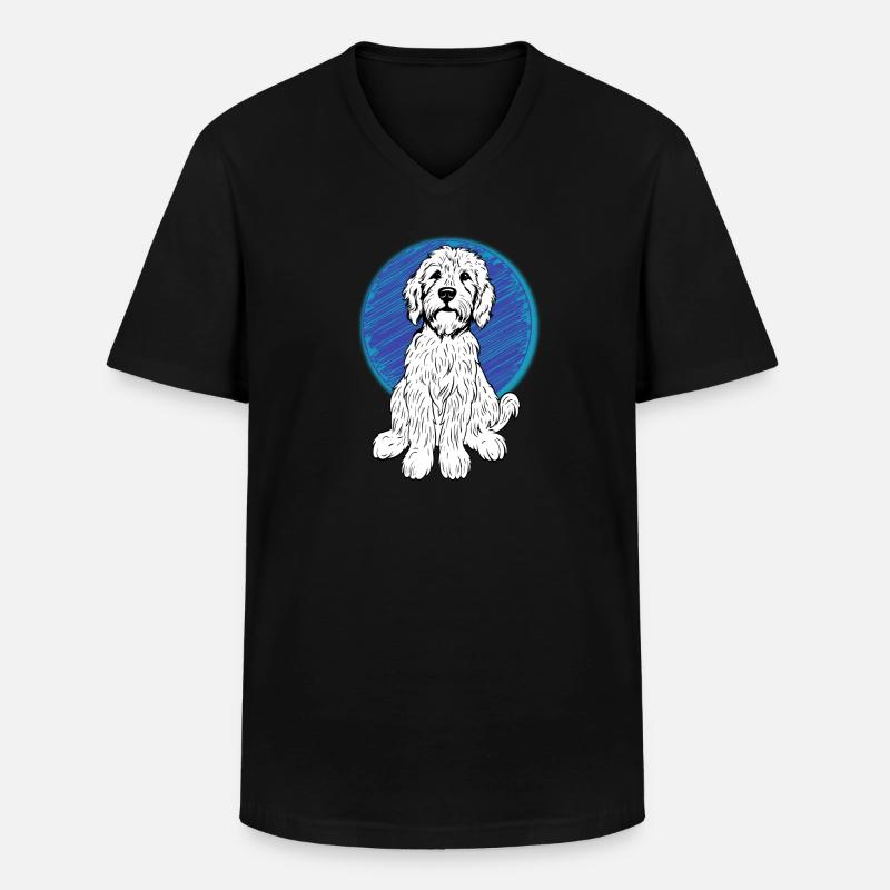 doodle - Männer-T-Shirt mit V-Ausschnitt - Schwarz