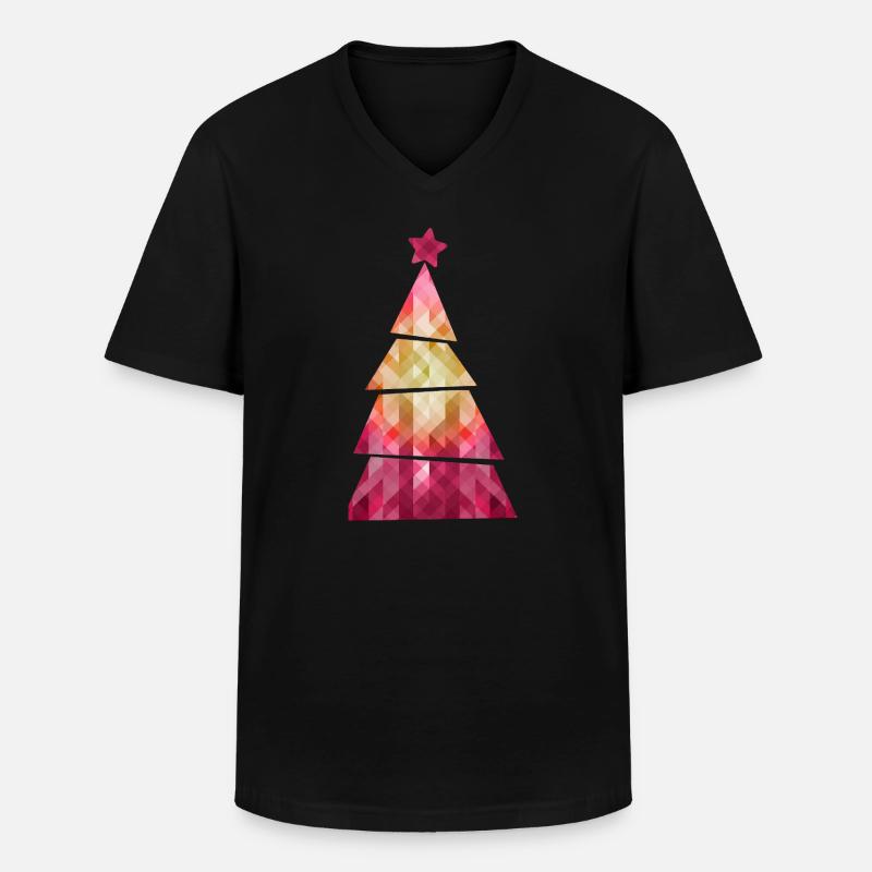 Christmas Tree - Weihnachtsbaum - Weihnachten - Männer-T-Shirt mit V-Ausschnitt - Schwarz