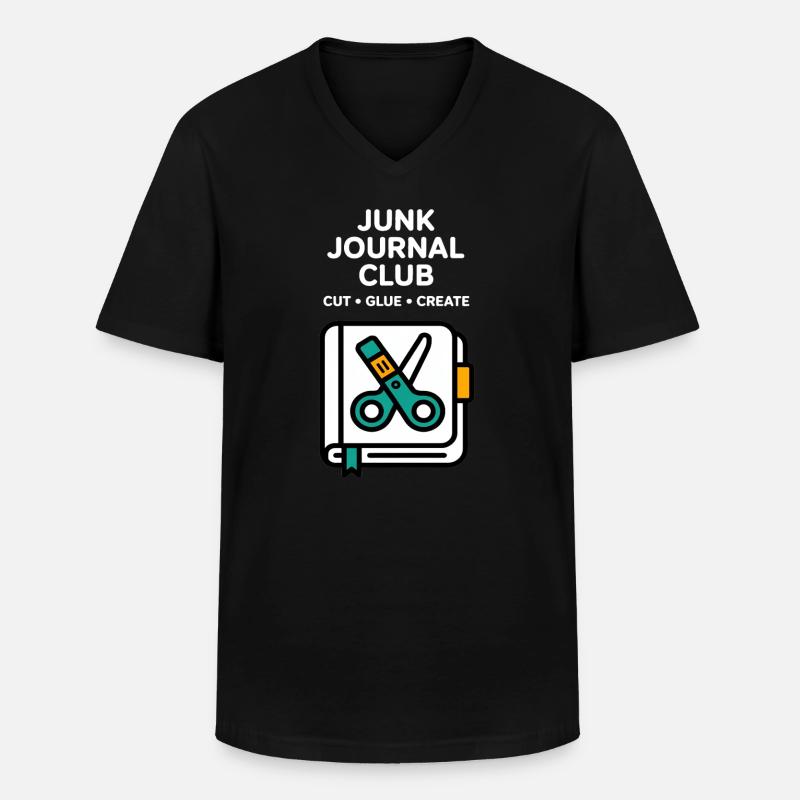 Junk Journal Club Cut Glue Create - Männer-T-Shirt mit V-Ausschnitt - Schwarz