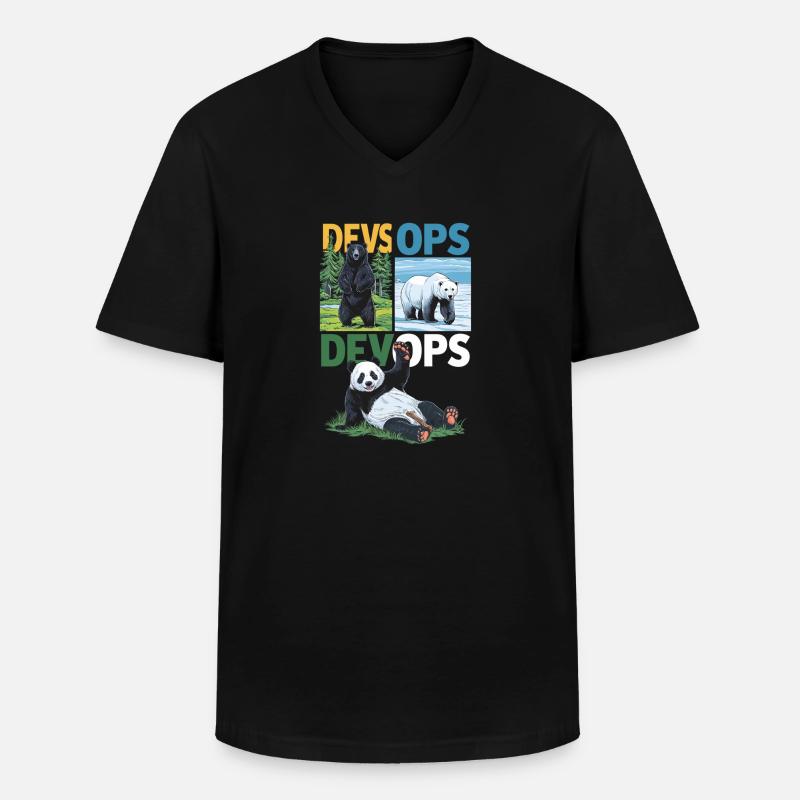Devops - Men's V-Neck T-Shirt - black