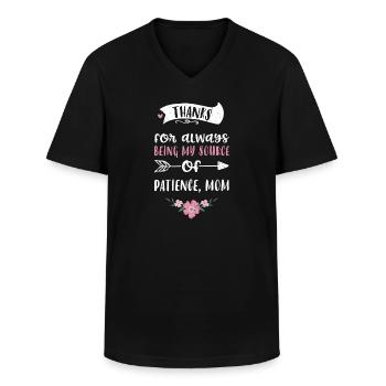 Thanks for always being my sourc... - Men's V-Neck T-Shirt - black - Front - AI Model Male 178 dark (178cm)