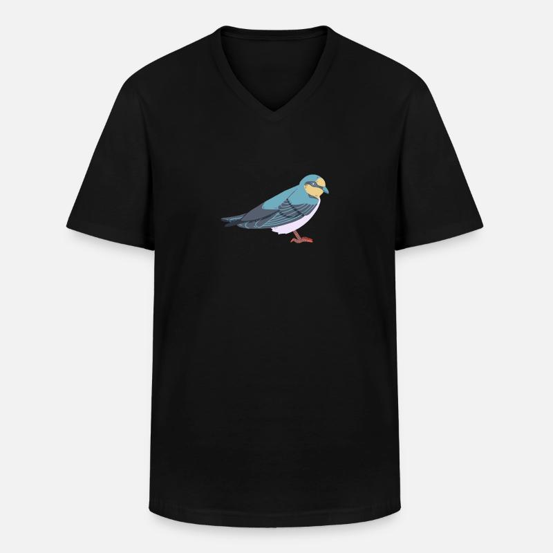 Schwalbe - Männer-T-Shirt mit V-Ausschnitt - Schwarz