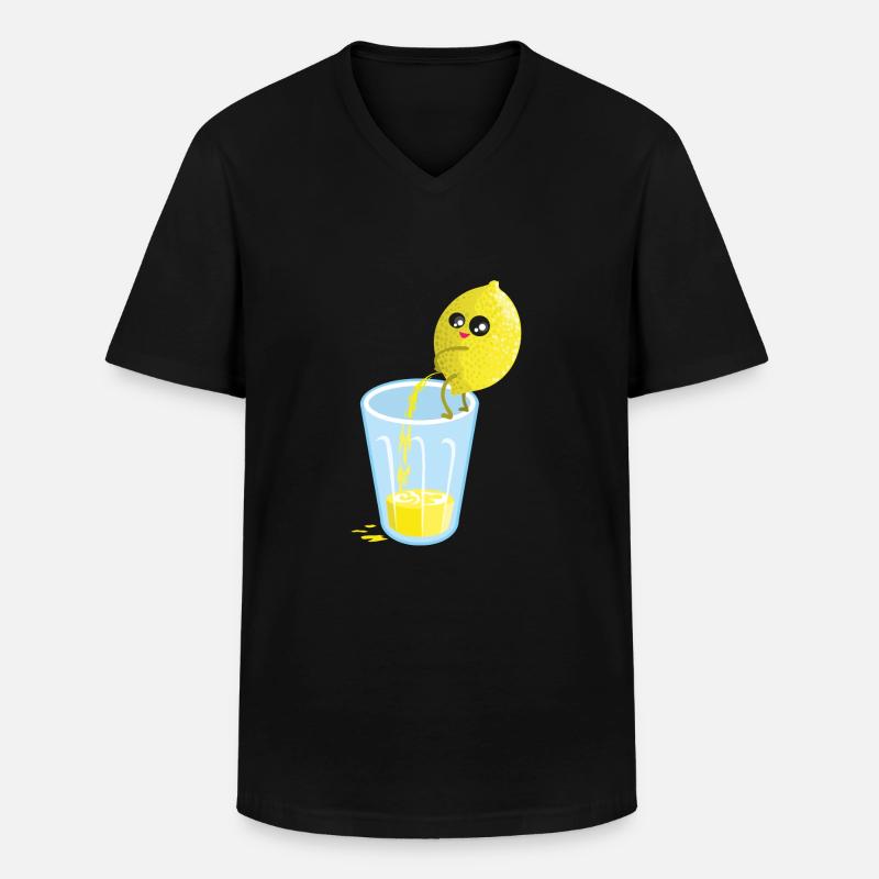 Zitrone pinkelt Limonade - Männer-T-Shirt mit V-Ausschnitt - Schwarz