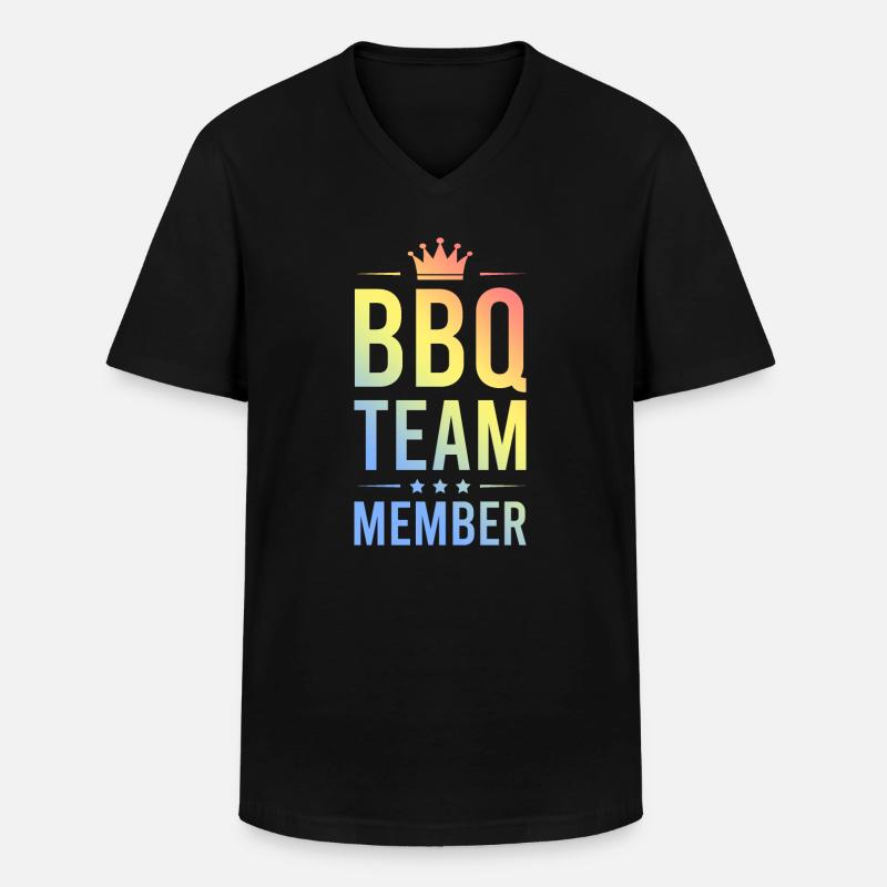 Bbq Team Bunt - Männer-T-Shirt mit V-Ausschnitt - Schwarz