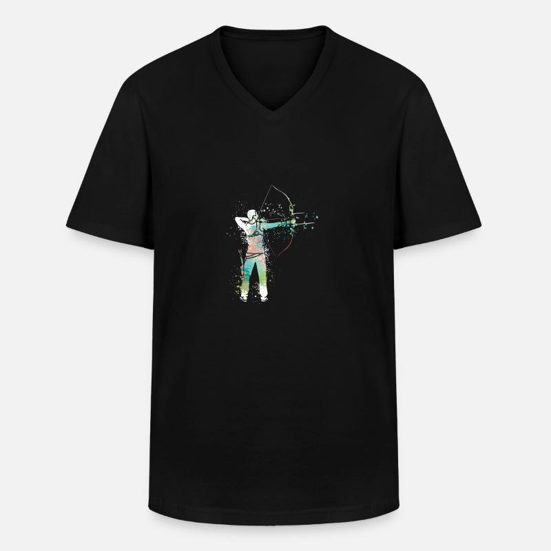 Splash Bogenschießen - Männer-T-Shirt mit V-Ausschnitt - Schwarz