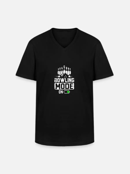 Bowling mode on - Männer-T-Shirt mit V-Ausschnitt - Schwarz