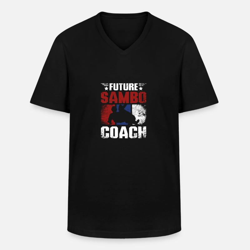 Future sambo trainer coach - Men's V-Neck T-Shirt - black