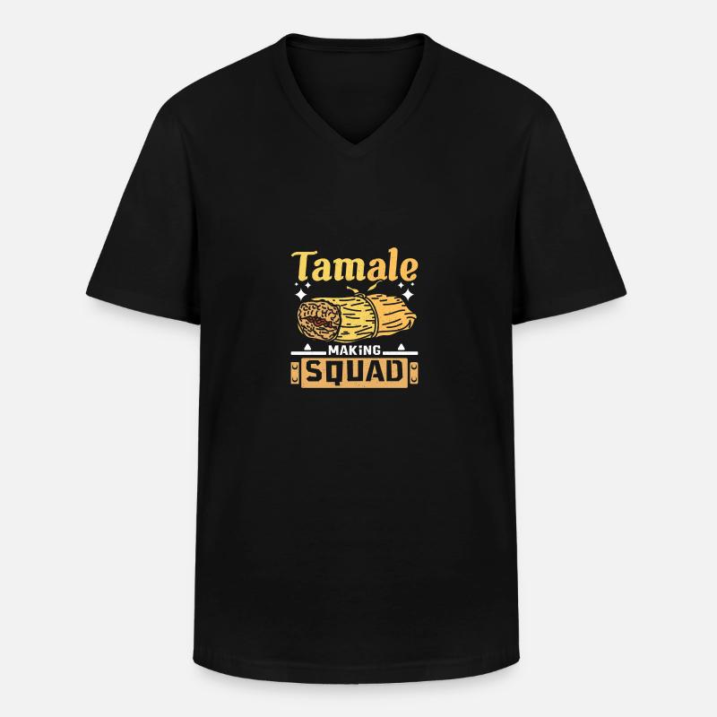 Tamales making squad - Männer-T-Shirt mit V-Ausschnitt - Schwarz