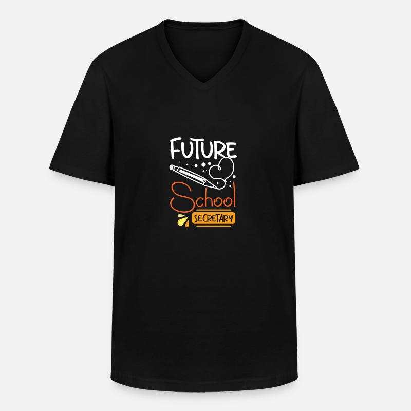 Future school secretary - Männer-T-Shirt mit V-Ausschnitt - Schwarz