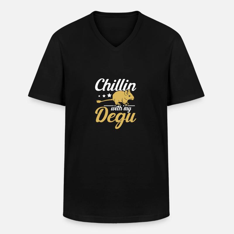 Chillin avec mon octodon - T-shirt col V Homme - noir