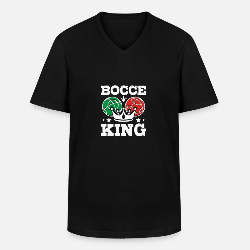 Bocce ball king - Männer-T-Shirt mit V-Ausschnitt - Schwarz