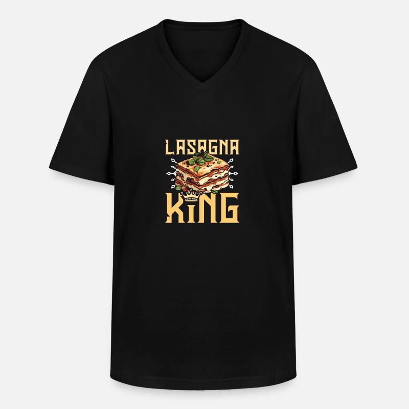 Lasagna king - Männer-T-Shirt mit V-Ausschnitt - Schwarz