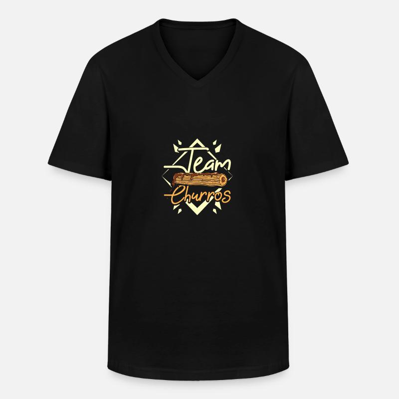 Team Churros - Männer-T-Shirt mit V-Ausschnitt - Schwarz