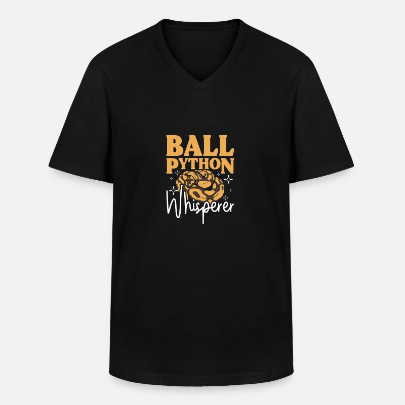 Ball python whisperer - Männer-T-Shirt mit V-Ausschnitt - Schwarz