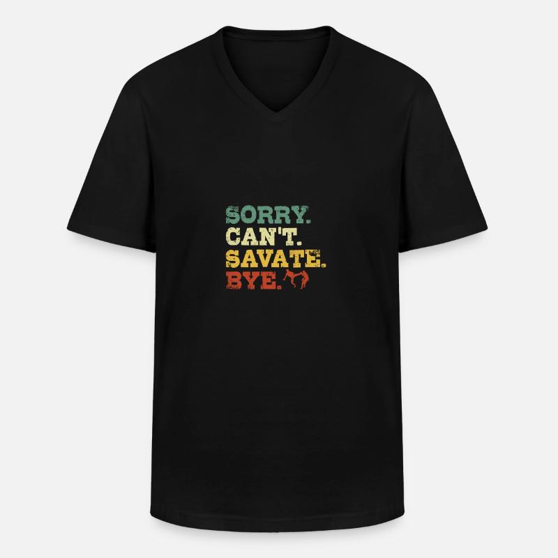 Sorry Can't Savate Bye - Männer-T-Shirt mit V-Ausschnitt - Schwarz