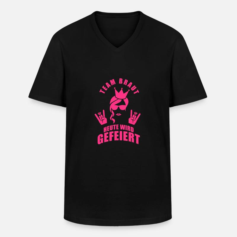 Team Braut - Heute wird gefeiert - Männer-T-Shirt mit V-Ausschnitt - Schwarz