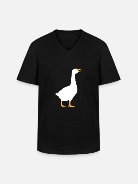 Laughing goose design - Men's V-Neck T-Shirt - black