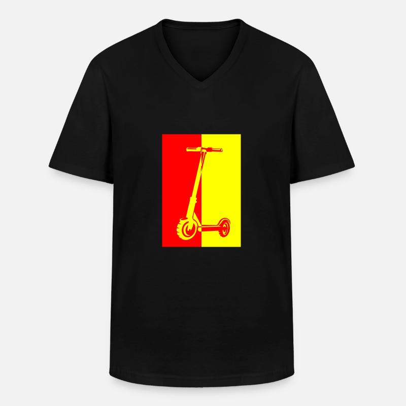 E-Scooter E-Roller Scooter - Männer-T-Shirt mit V-Ausschnitt - Schwarz