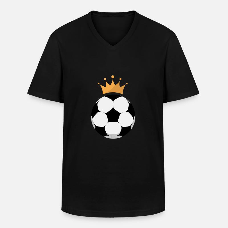 Fussball König Logo - Männer-T-Shirt mit V-Ausschnitt - Schwarz
