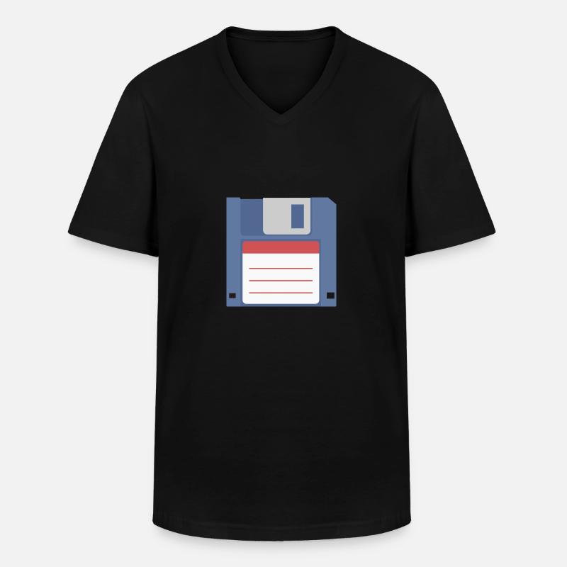 Floppy 3 5 Zoll Diskette front - Männer-T-Shirt mit V-Ausschnitt - Schwarz