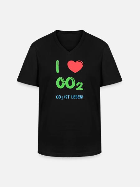 I Love Co2 - Männer-T-Shirt mit V-Ausschnitt - Schwarz