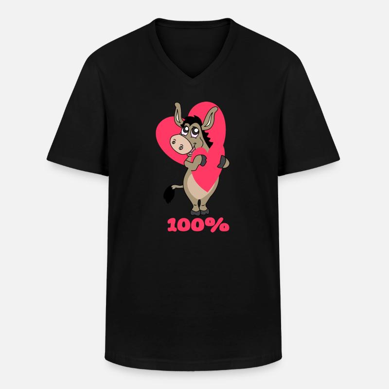 100% Liebe - Männer-T-Shirt mit V-Ausschnitt - Schwarz