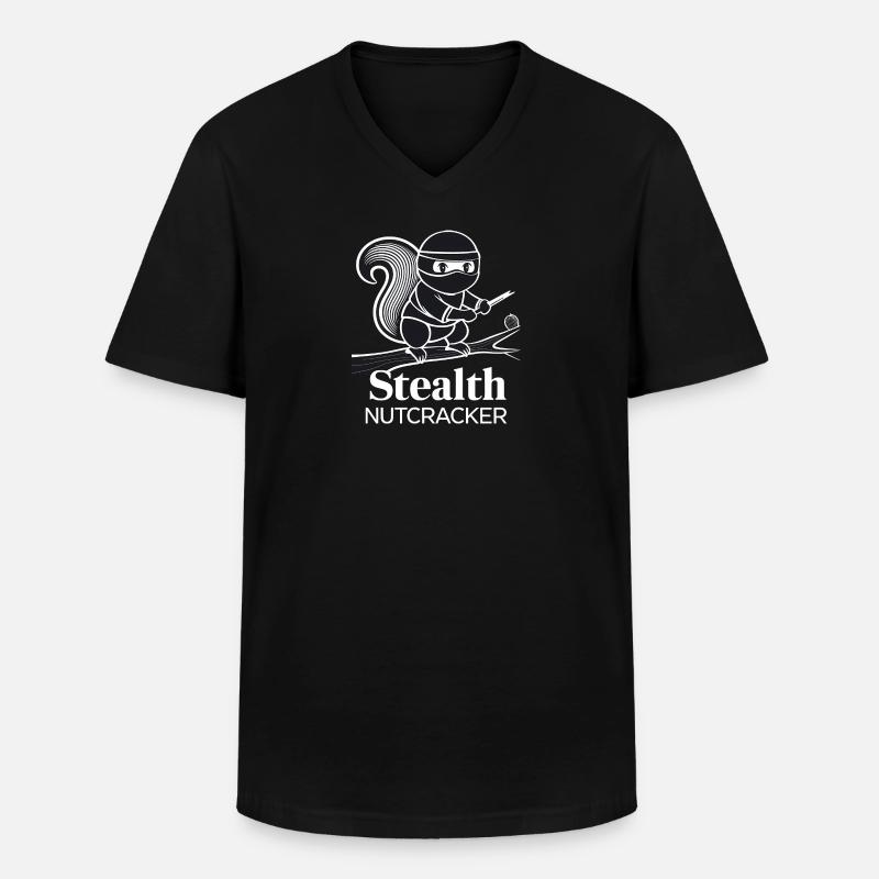 Ninja-Eichhörnchen - Männer-T-Shirt mit V-Ausschnitt - Schwarz