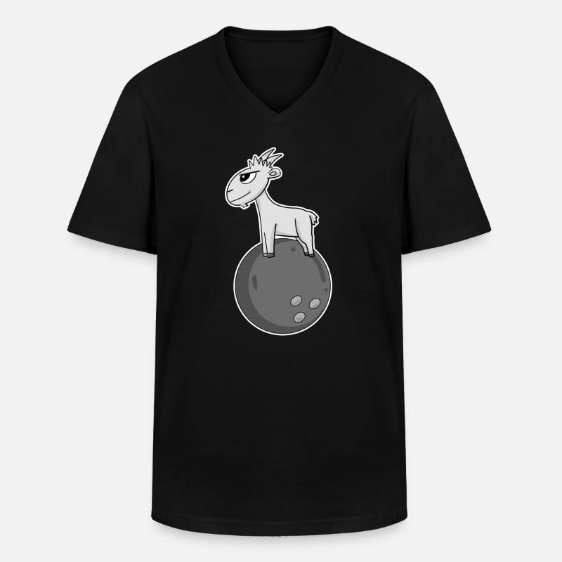 Ziege Bowling - Männer-T-Shirt mit V-Ausschnitt - Schwarz