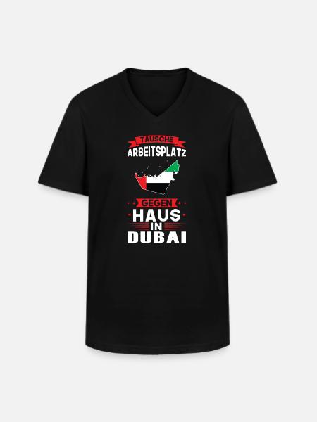 Dubai Flagge Dubaisch Geschenk - Männer-T-Shirt mit V-Ausschnitt - Schwarz