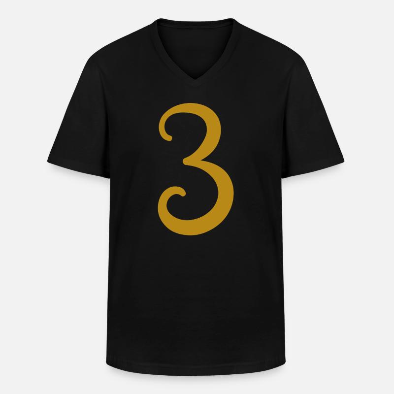 3 - Männer-T-Shirt mit V-Ausschnitt - Schwarz