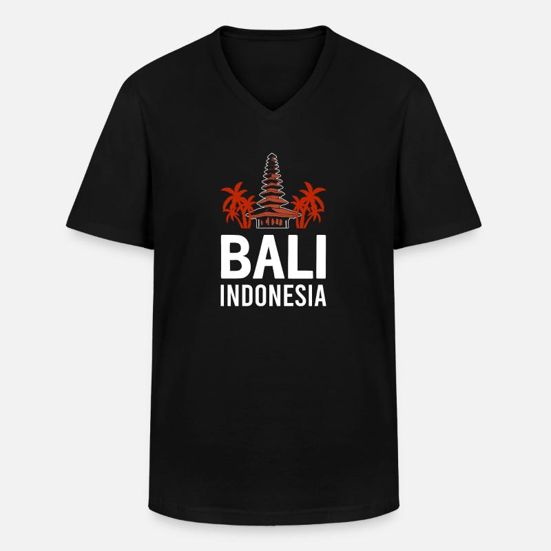 Bali - Männer-T-Shirt mit V-Ausschnitt - Schwarz