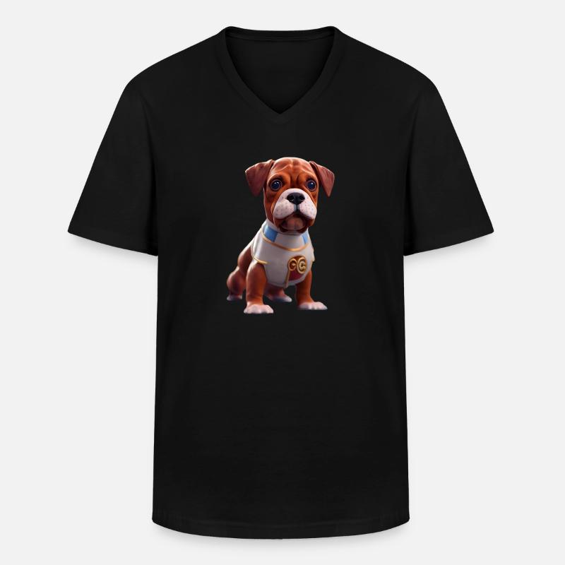 Deutscher Boxer - Männer-T-Shirt mit V-Ausschnitt - Schwarz