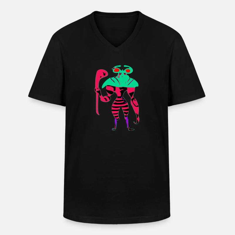 Exo der nette Alien - Männer-T-Shirt mit V-Ausschnitt - Schwarz