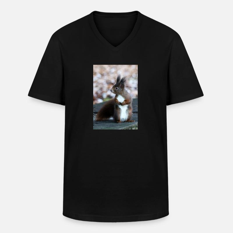 Eichhörnchen, Isibat - Männer-T-Shirt mit V-Ausschnitt - Schwarz