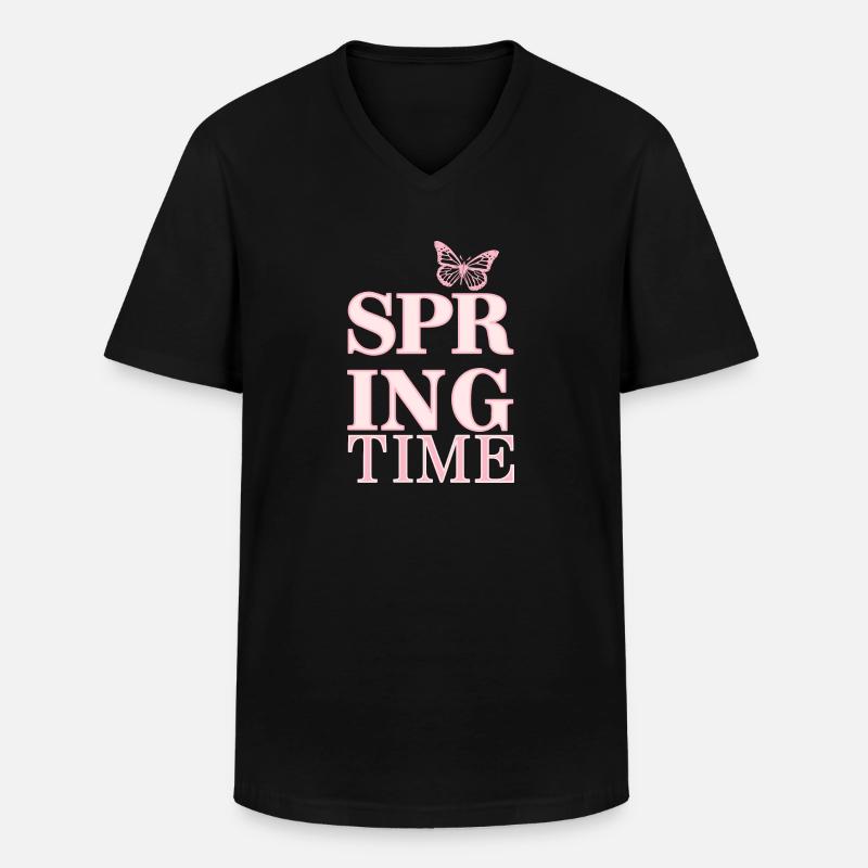 Spring Time - Spring is here! - Men's V-Neck T-Shirt - black